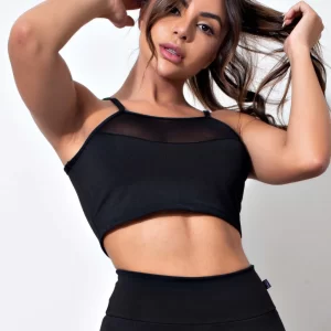 Top Fitness Detalhe Transparente Cropped - www.athenafitwear.com.br