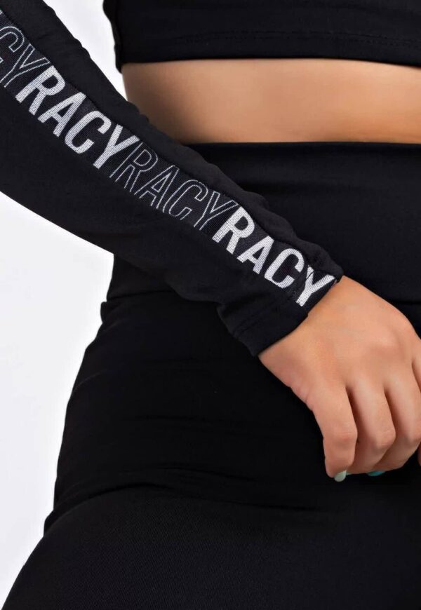 Cropped Manga Longa Elástico e Gola Alta Preto - www.athenafitwear.com.br