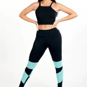 Calça Legging Cintura Alta + Cropped Alcinha com Telinha Tiffany Conjunto Fitness www.athenafitwear.com.br