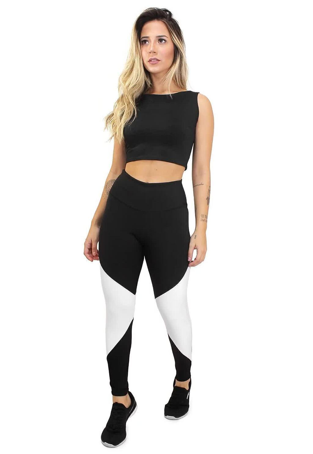 Calça Legging e Cropped PowerMax Conjunto www.athenafitwear.com.br