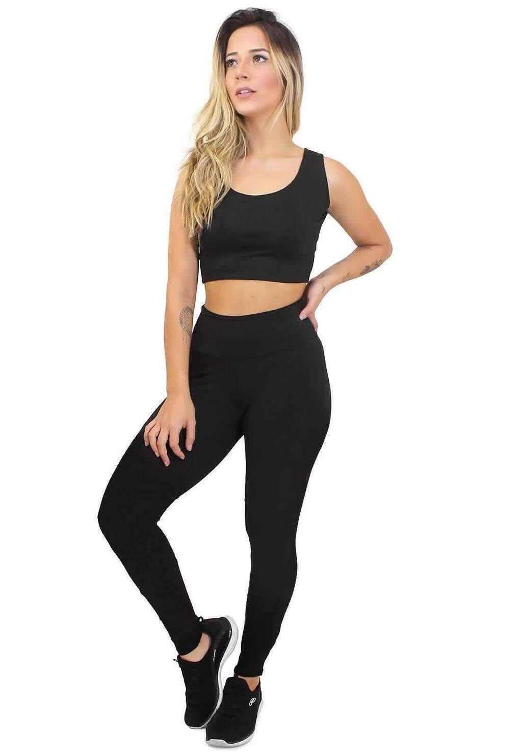 Conjunto e Cropped Calça Legging www.athenafitwear.com.br