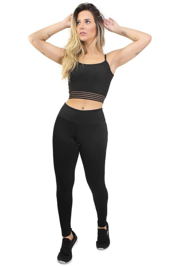 Calça Legging e Cropped Glamour Conjunto www.athenafitwear.com.br