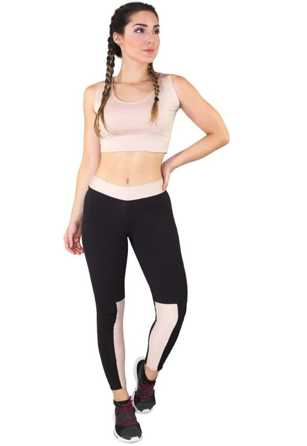 Cropped Chocolate + Calça Fitness Preto Com Detalhe Chocolate Conjunto Fitness www.athenafitwear.com.br