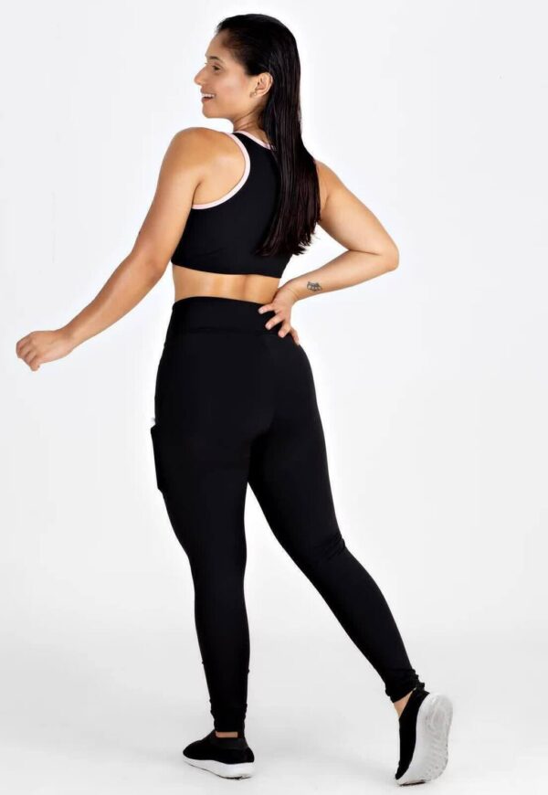 Cropped e Calça Legging Preto Conjunto Fitness www.athenafitwear.com.br