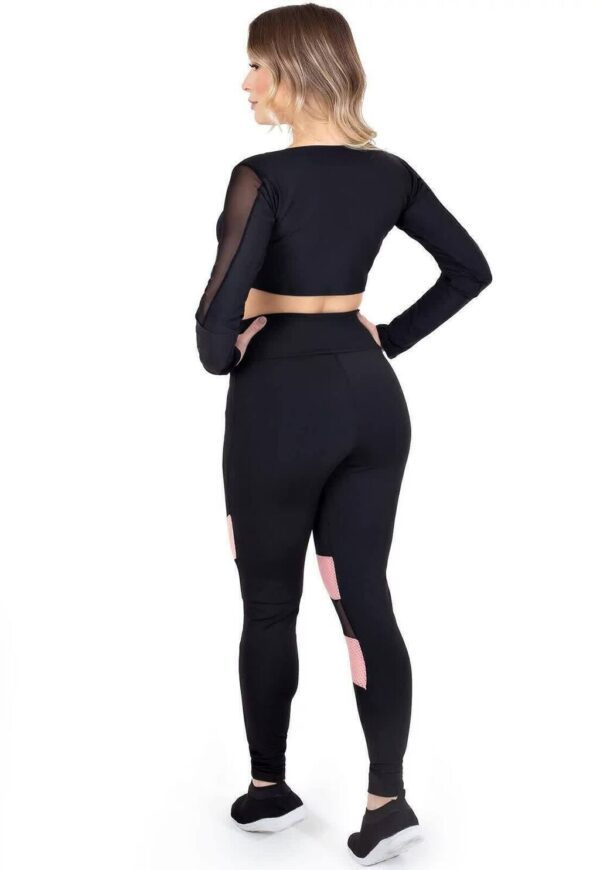 Cropped Manga Longa e Calça Legging Conjunto Fitness www.athenafitwear.com.br