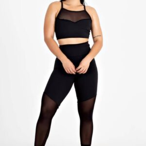Top Cropped e Calça Legging Detalhe Transparente Conjunto Fitness www.athenafitwear.com.br