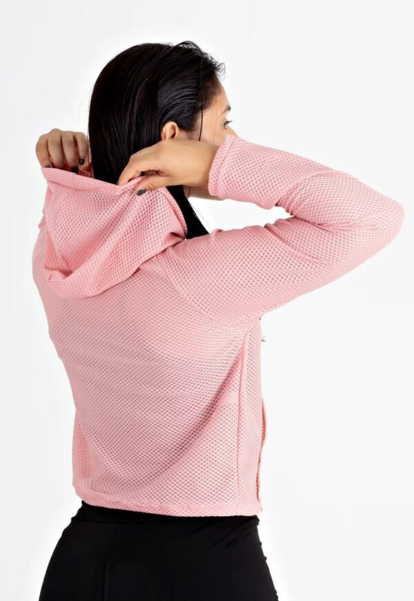 Casaco Rosê com Bolso Fitness Feminino www.athenafitwear.com.br