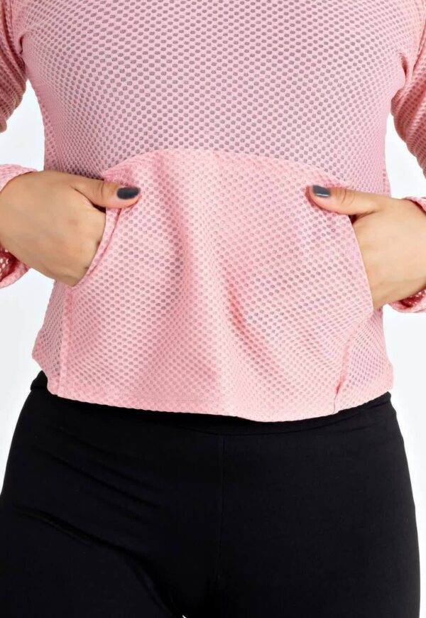 Casaco Rosê com Bolso Fitness Feminino www.athenafitwear.com.br