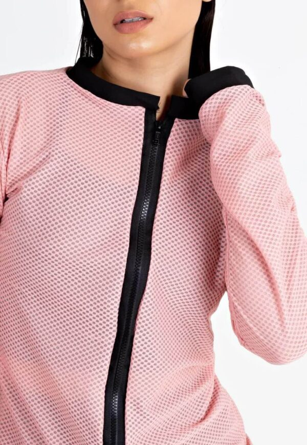 Casaco Manga Longa Rosê Fitness Feminino Longo www.athenafitwear.com.br