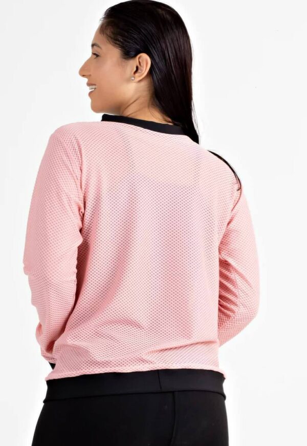 Casaco Manga Longa Rosê Fitness Feminino Longo www.athenafitwear.com.br