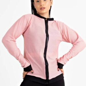Casaco Manga Longa Rosê Fitness Feminino Longo www.athenafitwear.com.br