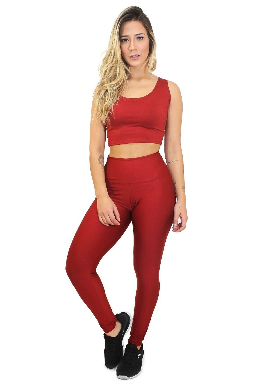 Calça Legging e Cropped Basic Conjunto www.athenafitwear.com.br