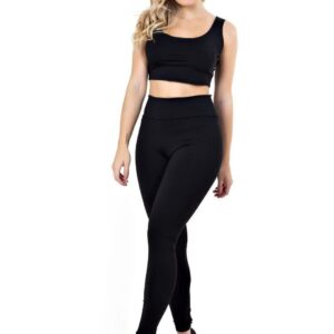 Calça Legging e Cropped Basic Conjunto www.athenafitwear.com.br