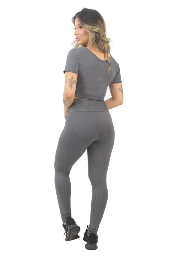 Cropped Mescla com Legging Lisa Conjunto Fitness www.athenafitwear.com.br