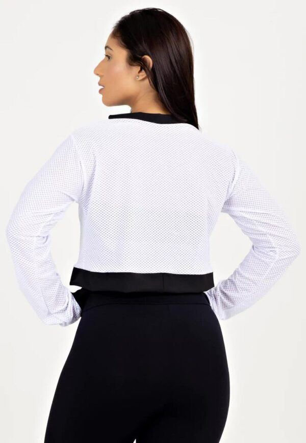 Casaco De Tela Com Ziper Branco Fitness www.athenafitwear.com.br