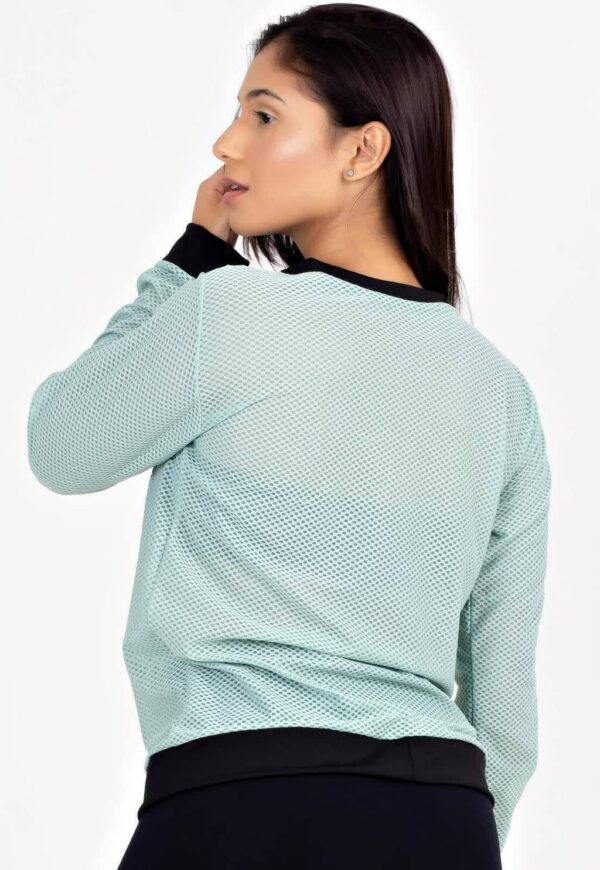 Casaco De Tela Com Ziper Verde Fitness Longo www.athenafitwear.com.br
