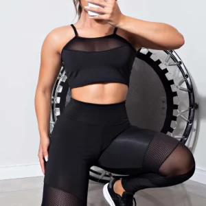 Conjunto Legging e Top Transparencia Fitness Feminino Calça www.athenafitwear.com.br